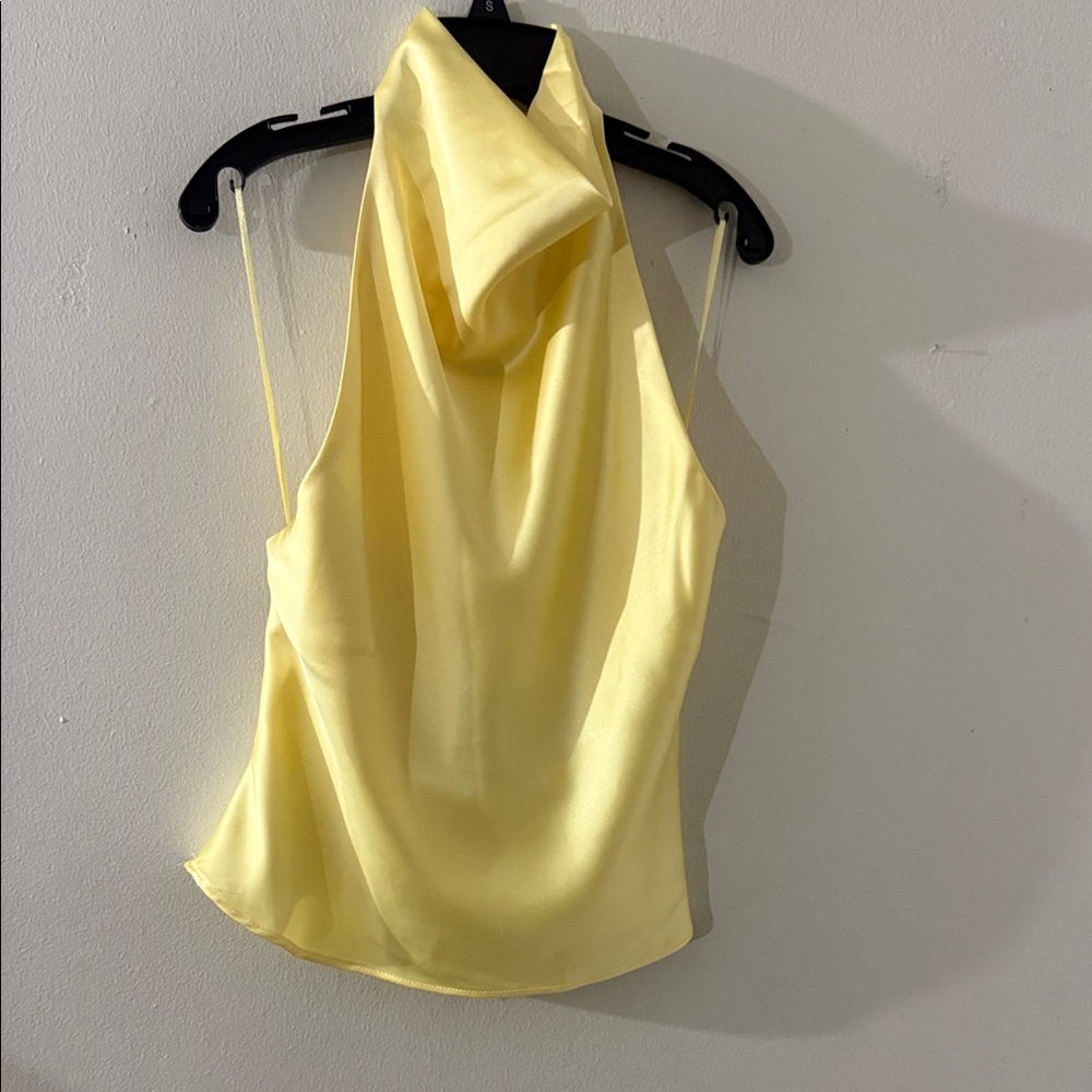 Zara Light Yellow Halter Blouse